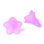 Lucite Trumpet Flower Bead 22x21mm  Lilac