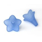 Lucite Trumpet Flower Bead 22x21mm Blue