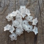 Lucite Flower Bead 10x4mm White - 20 Pieces