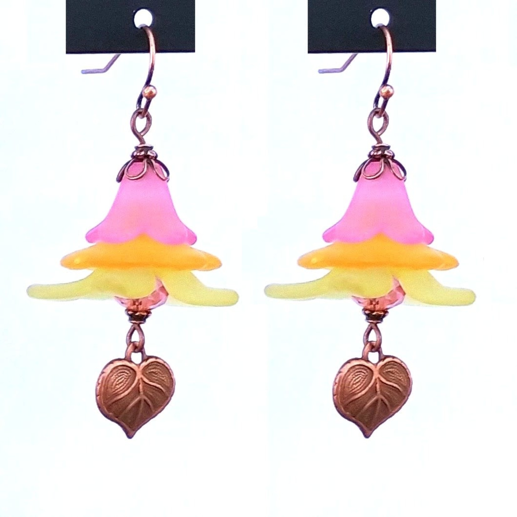 Bead Inspirations Lucite Stacked Flower Earrings