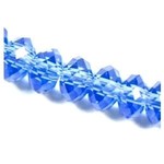 Faceted Glass Rondelle 8x10mm Sapphire Bead