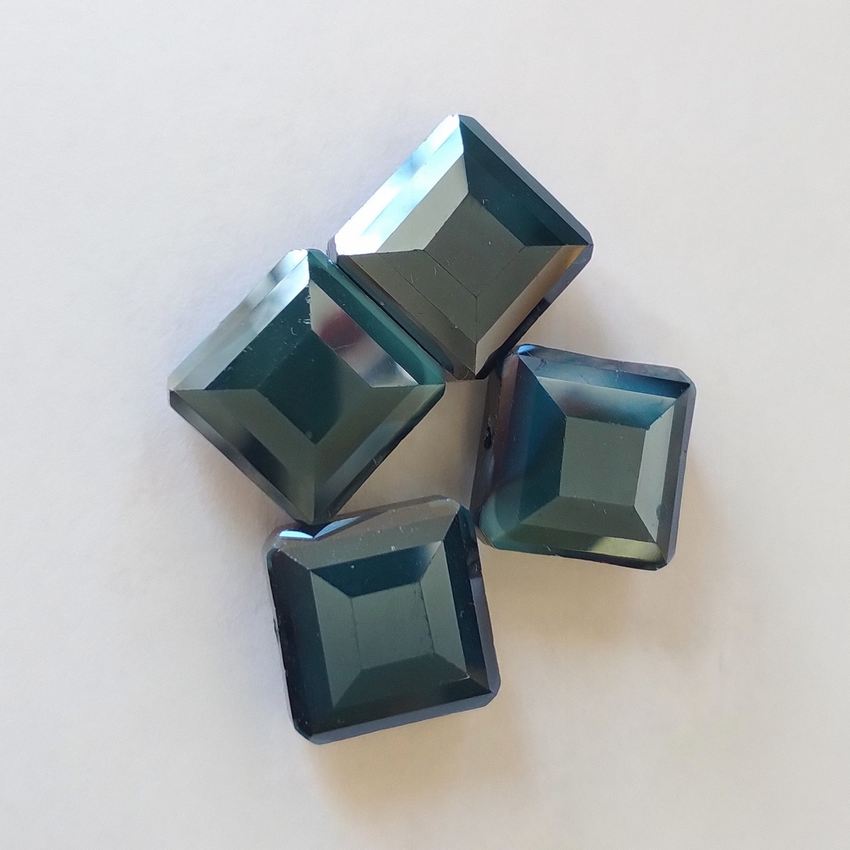 Faceted Crystal Square Midnight Water Bead