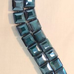 Faceted Crystal Square Midnight Water Bead Strand
