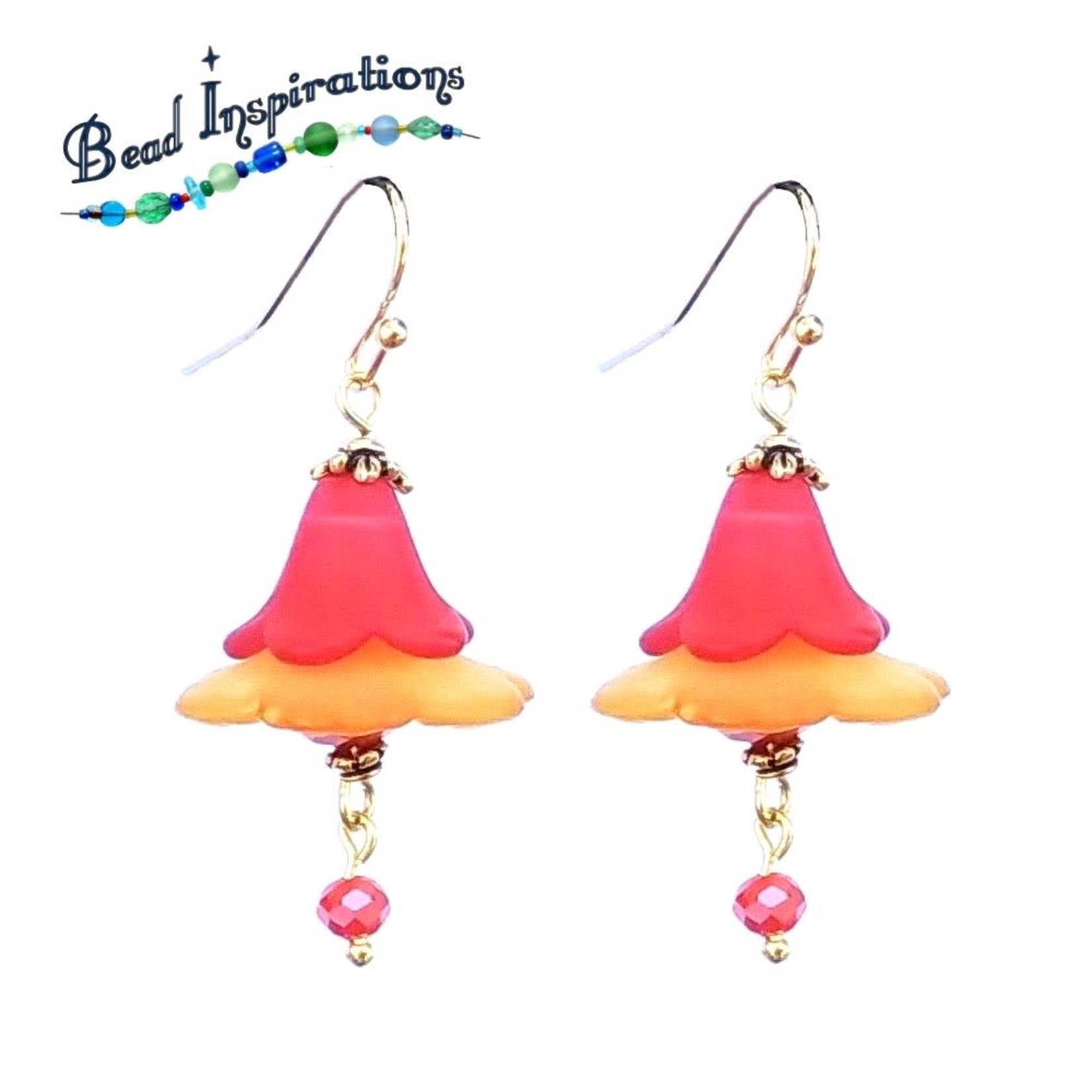 Bead Inspirations Lucite Fire Blossom Earrings