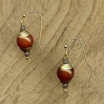 Bead Inspirations Capped Carnelian Earrings - Ready to Wear