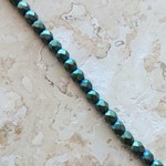 Hematite  4mm Green Faceted Bead Strand