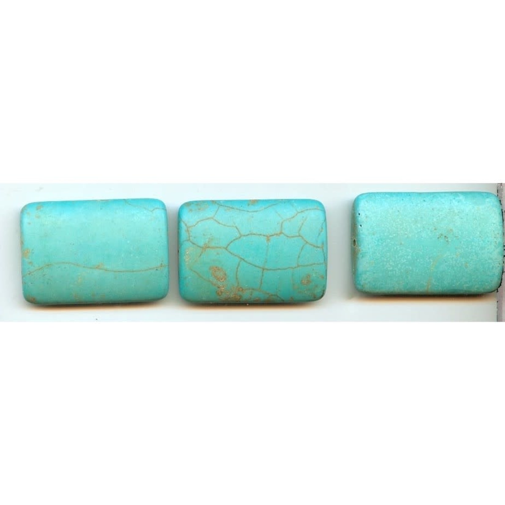 Turquoise Magnesite 35x24mm Rectangle Bead