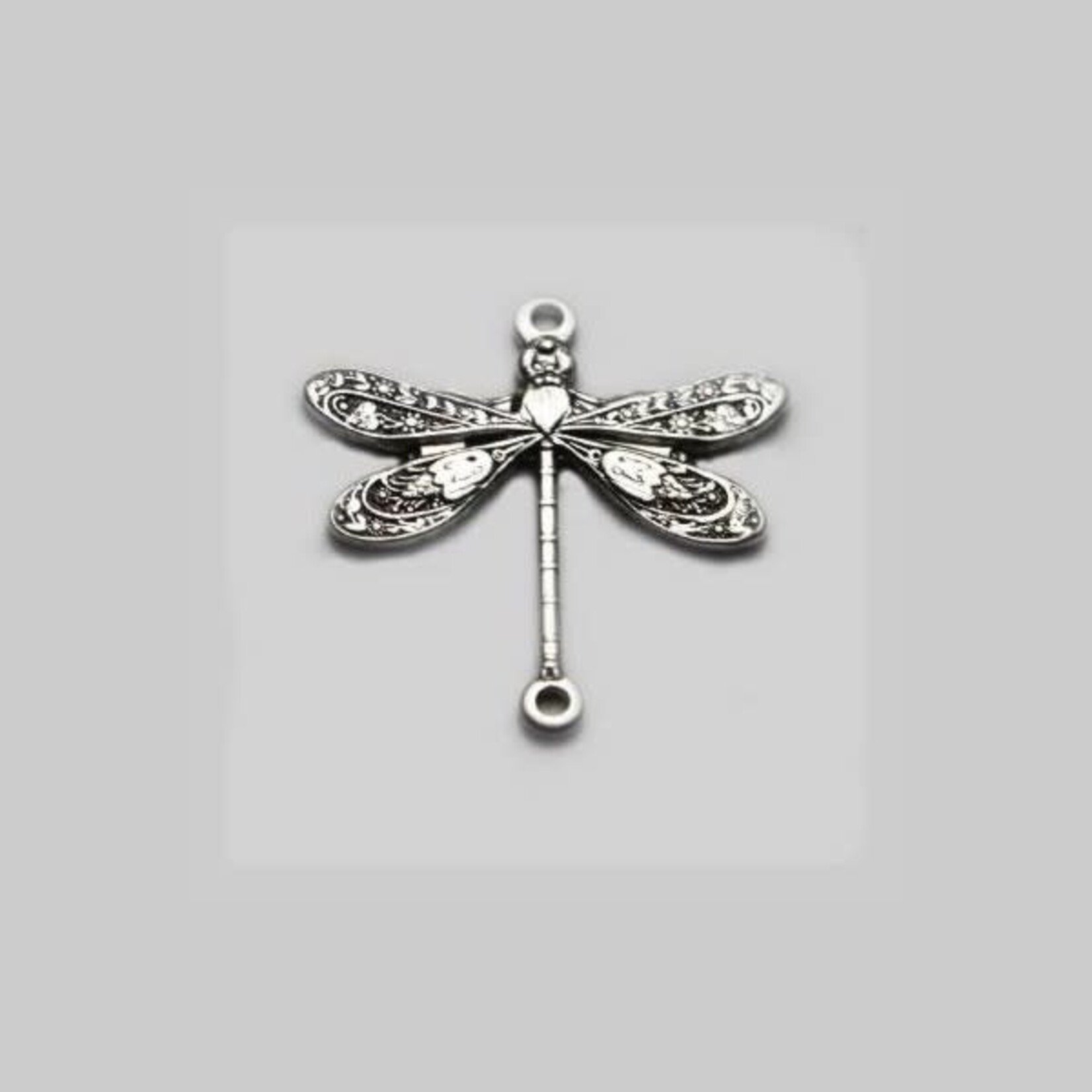 TierraCast Dragonfly 2 Hole Connector Silver Plated 17x18mm