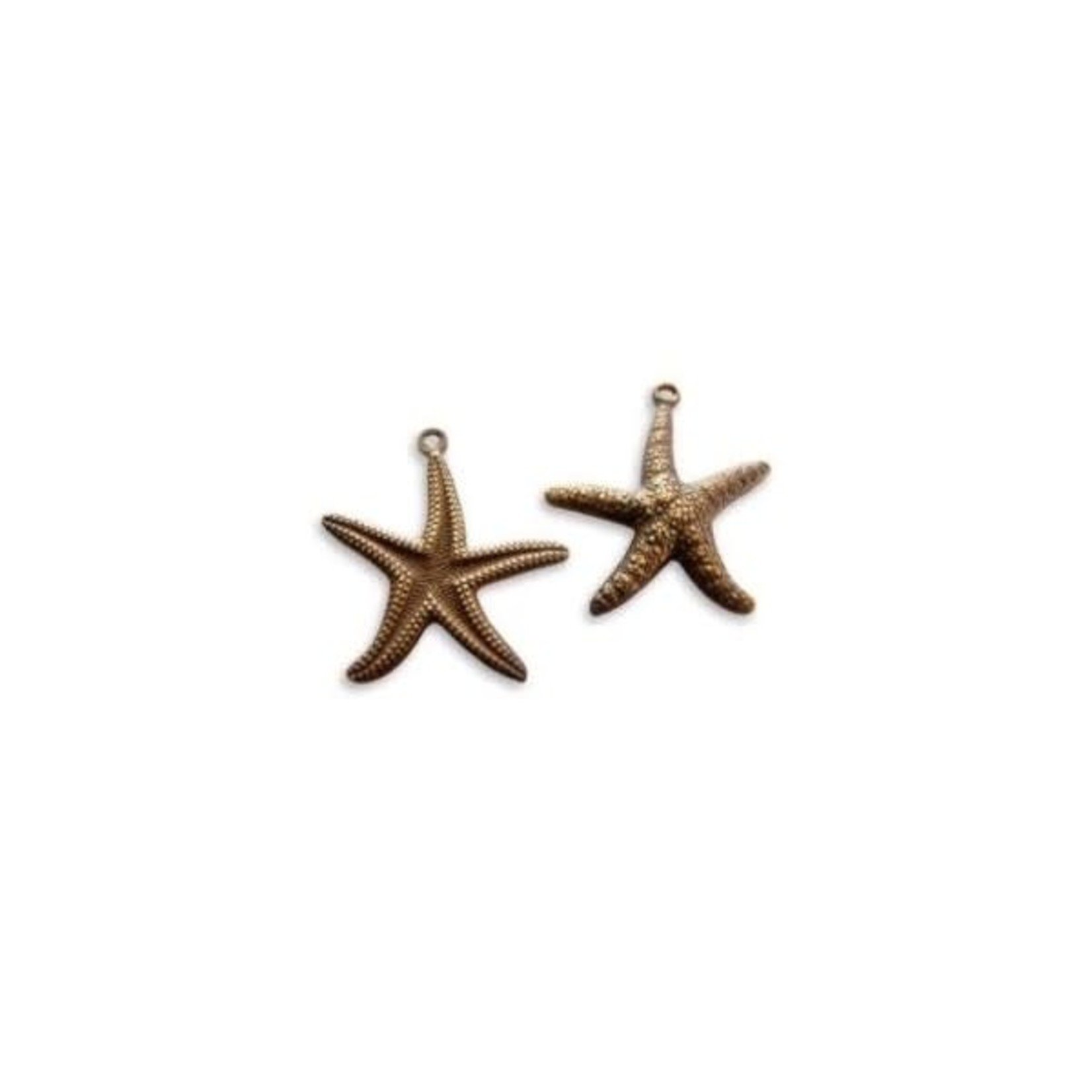 Vintaj Vintaj Brass Starfish Double Sided Charm