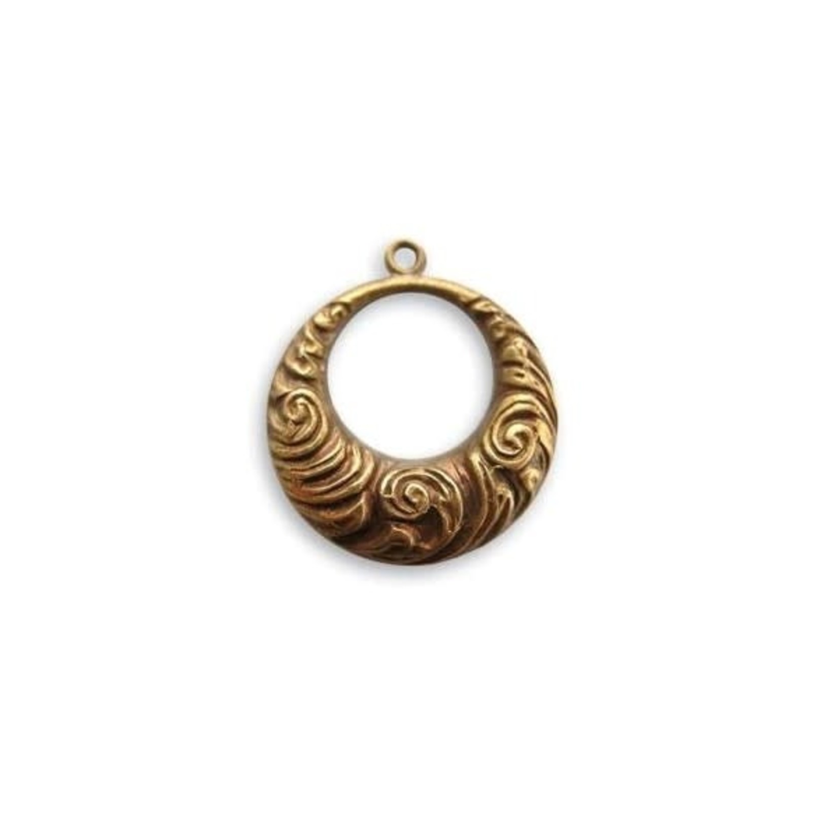 Vintaj Vintaj Brass Nouveau Swirls Toggle Ring / Drop