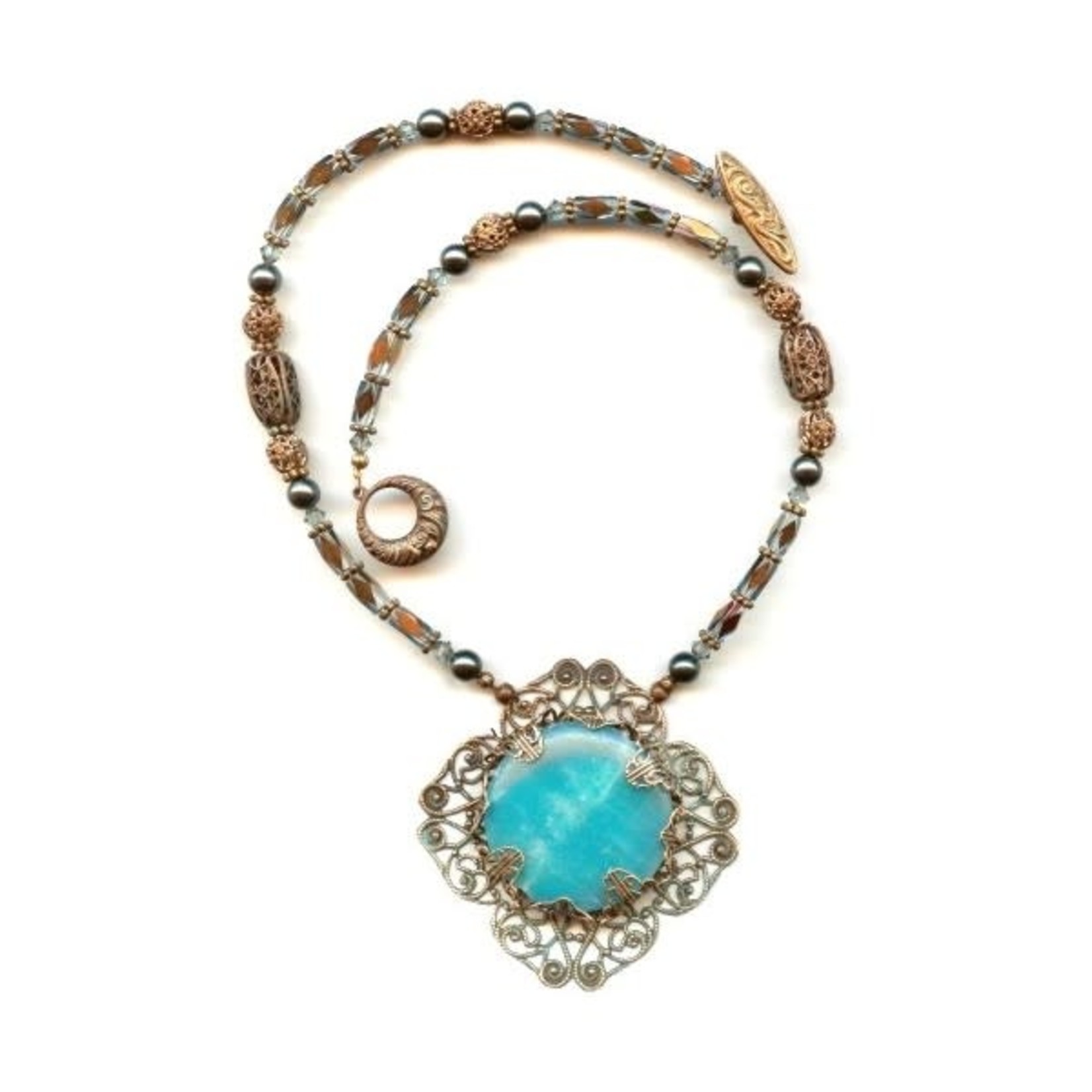 Vintaj Vintaj Brass Nouveau Swirls Toggle Ring / Drop