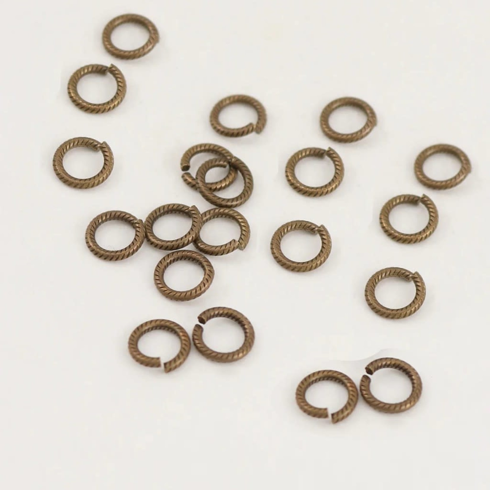 Vintaj Vintaj Brass Jump Ring  7mm Rib Cable - 20 Pieces