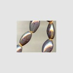 Glazed Clay Bead 15x10mm Flat Oval Periwinkle