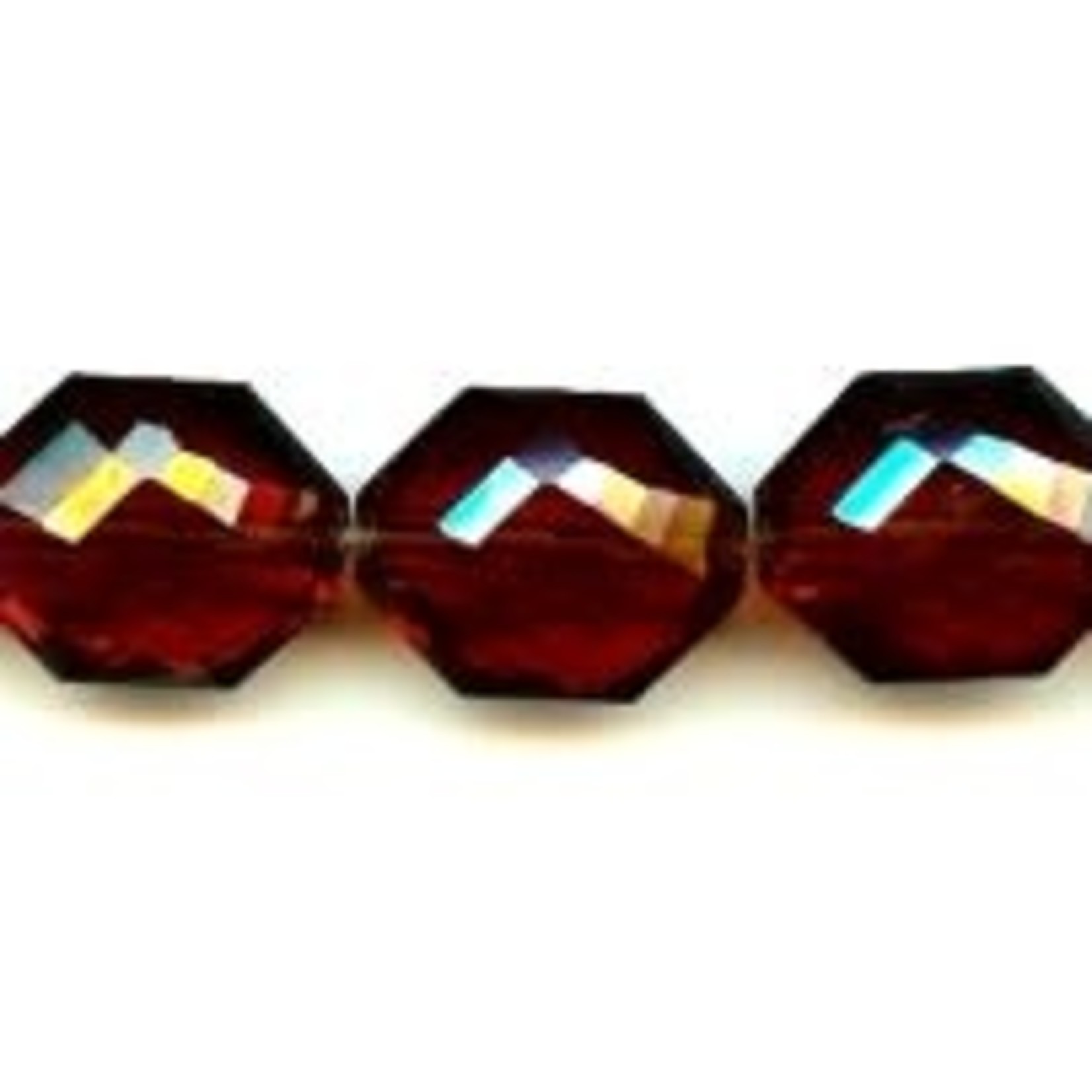 Hand Faceted Glass Nugget Bead - Dark Amber