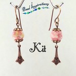 Pink Fossil Stone Earring Kit