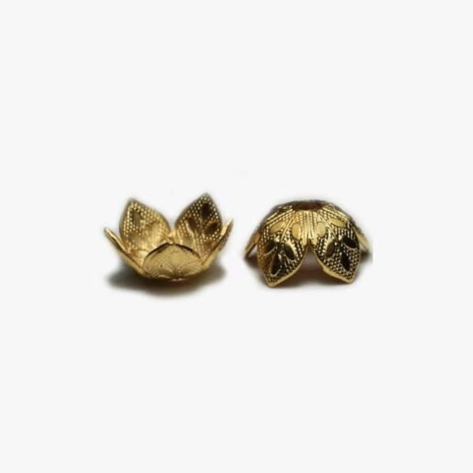 Nunn Design Gold Plated Foliage Bead Cap - Matte