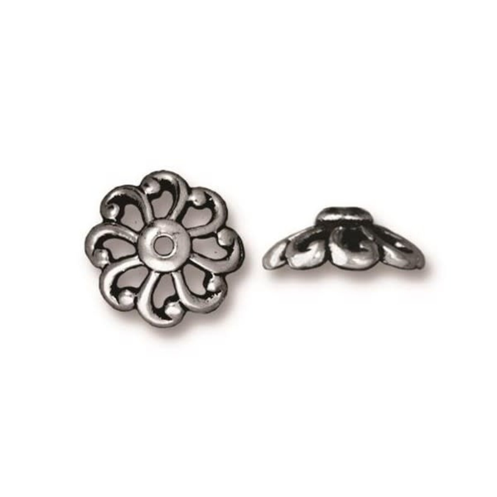 TierraCast Tierracast Antique Silver Plated Open Scalloped Bead Cap