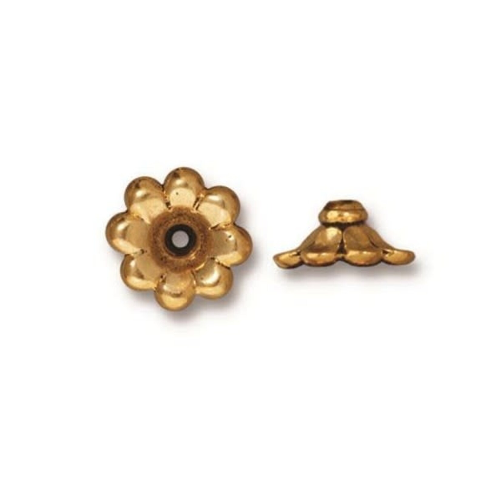 TierraCast Antique Gold Plated 11mm Scalloped Bead Cap