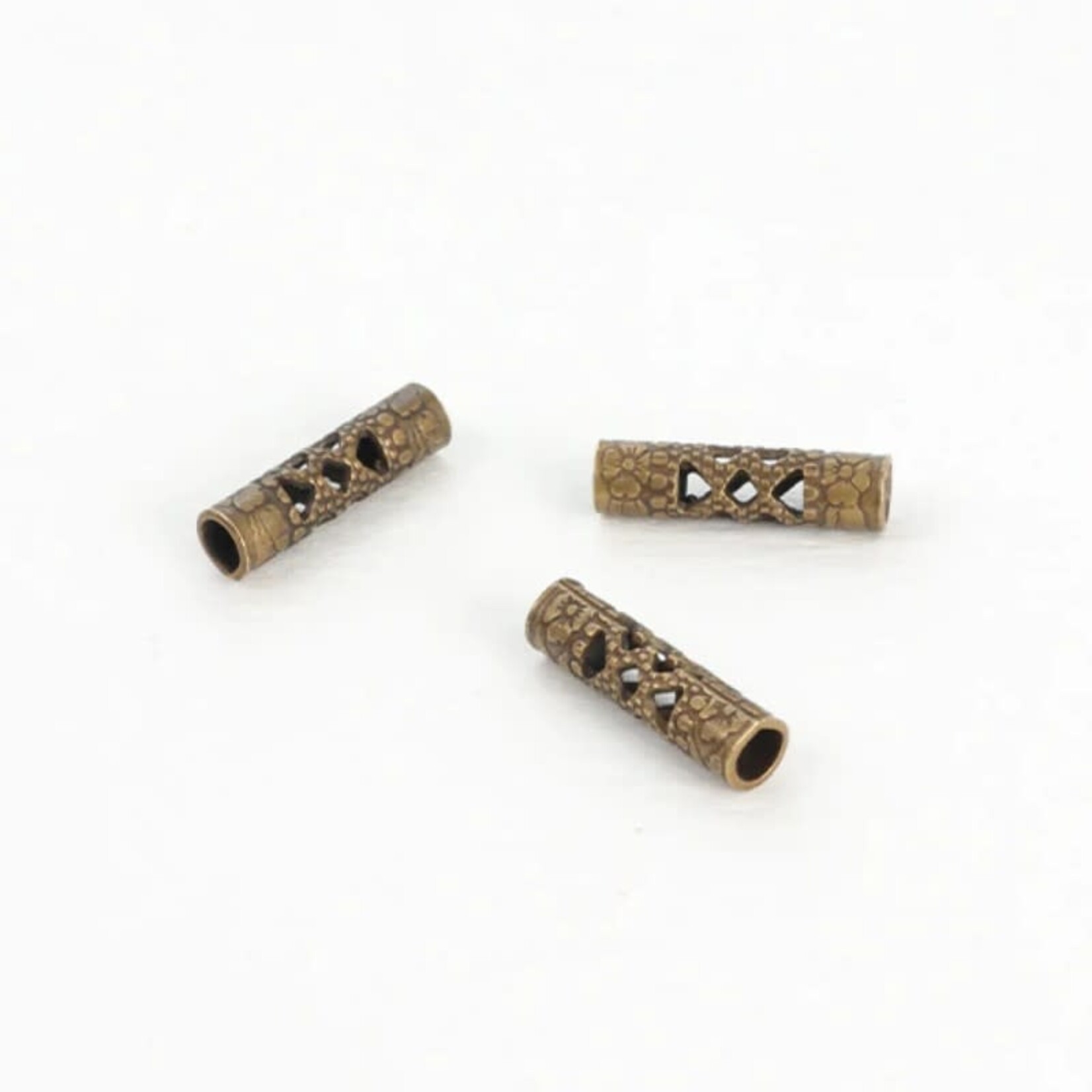 Vintaj Vintaj Brass 11mm Filigree Tube Bead