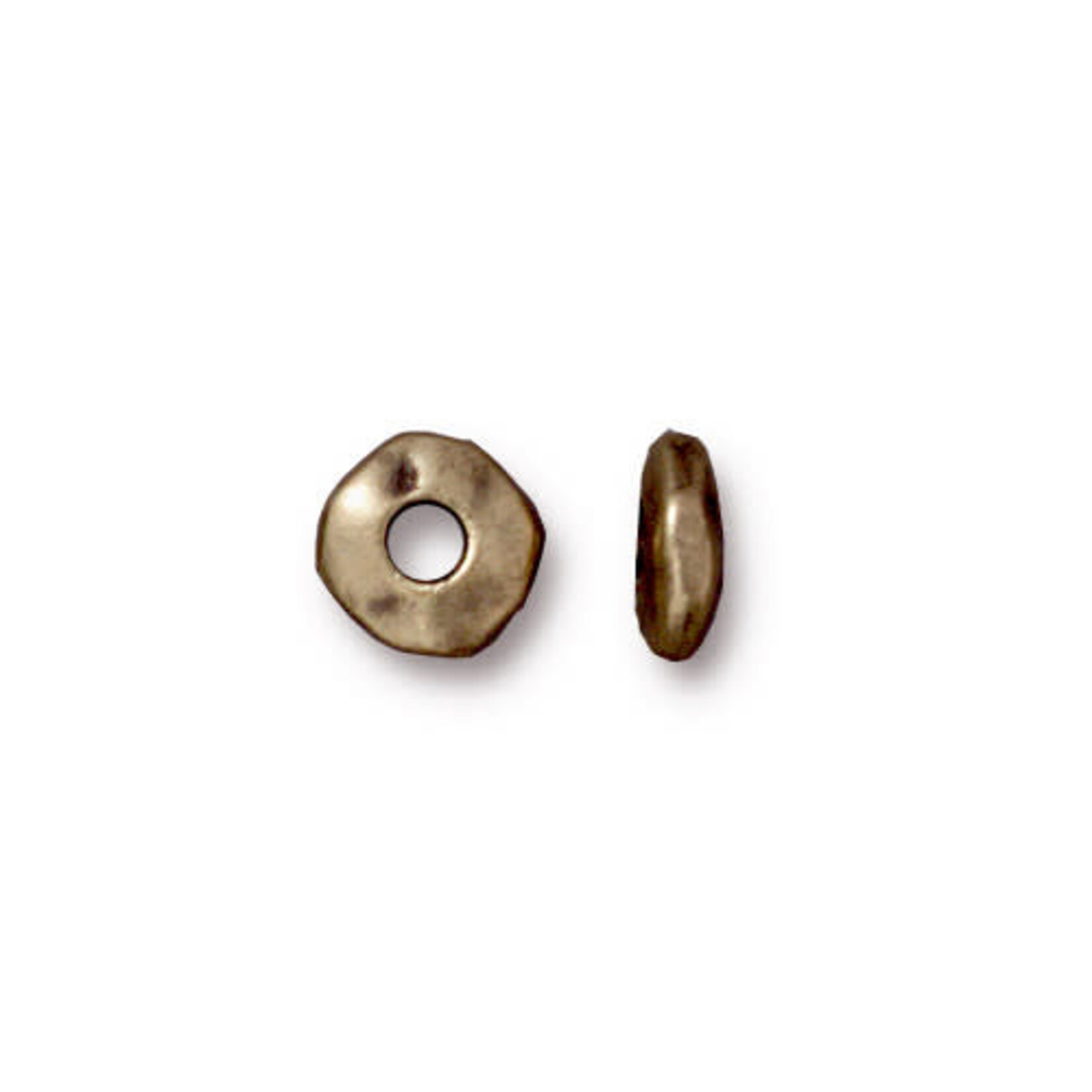 Nugget 7mm Large Hole Spacer Bead Brass Oxide Plated