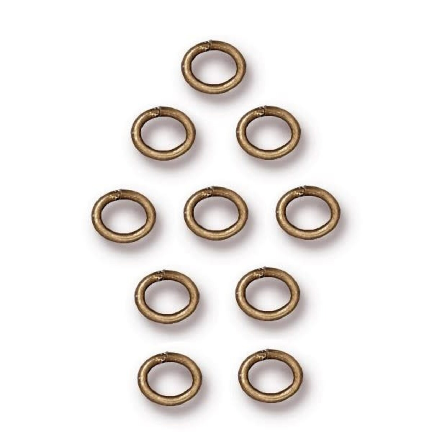 TierraCast Oval Jump Ring 20 Ga, 4x3mm ID Oxidized Brass - 10 pieces