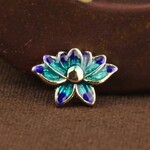 Cloisonne Lotus Flower 11x16mm Bead