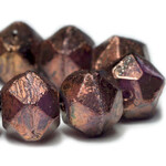 Czech Glass English Cut 10mm Bronze Purple Luster Bead Strand