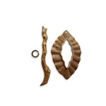 Vintaj Vintaj Brass Woodland Toggle Set w/ Ring 39x24mm