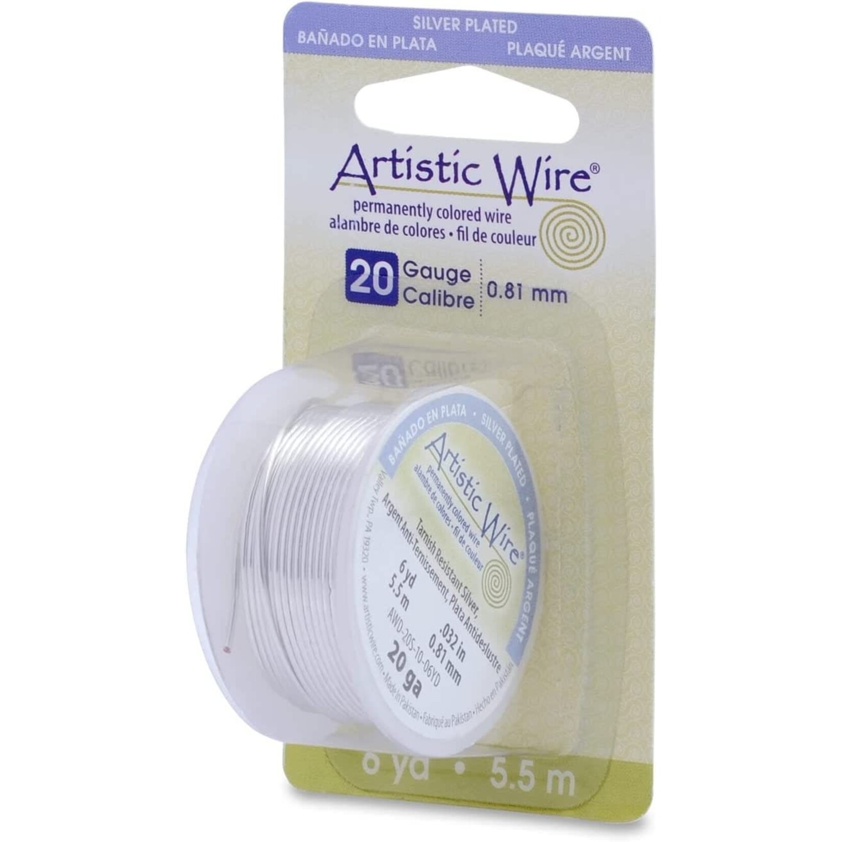 Artistic Wire Artistic Wire Tarnish Resistant Silver, 20 Gauge, 6 Yard Spool