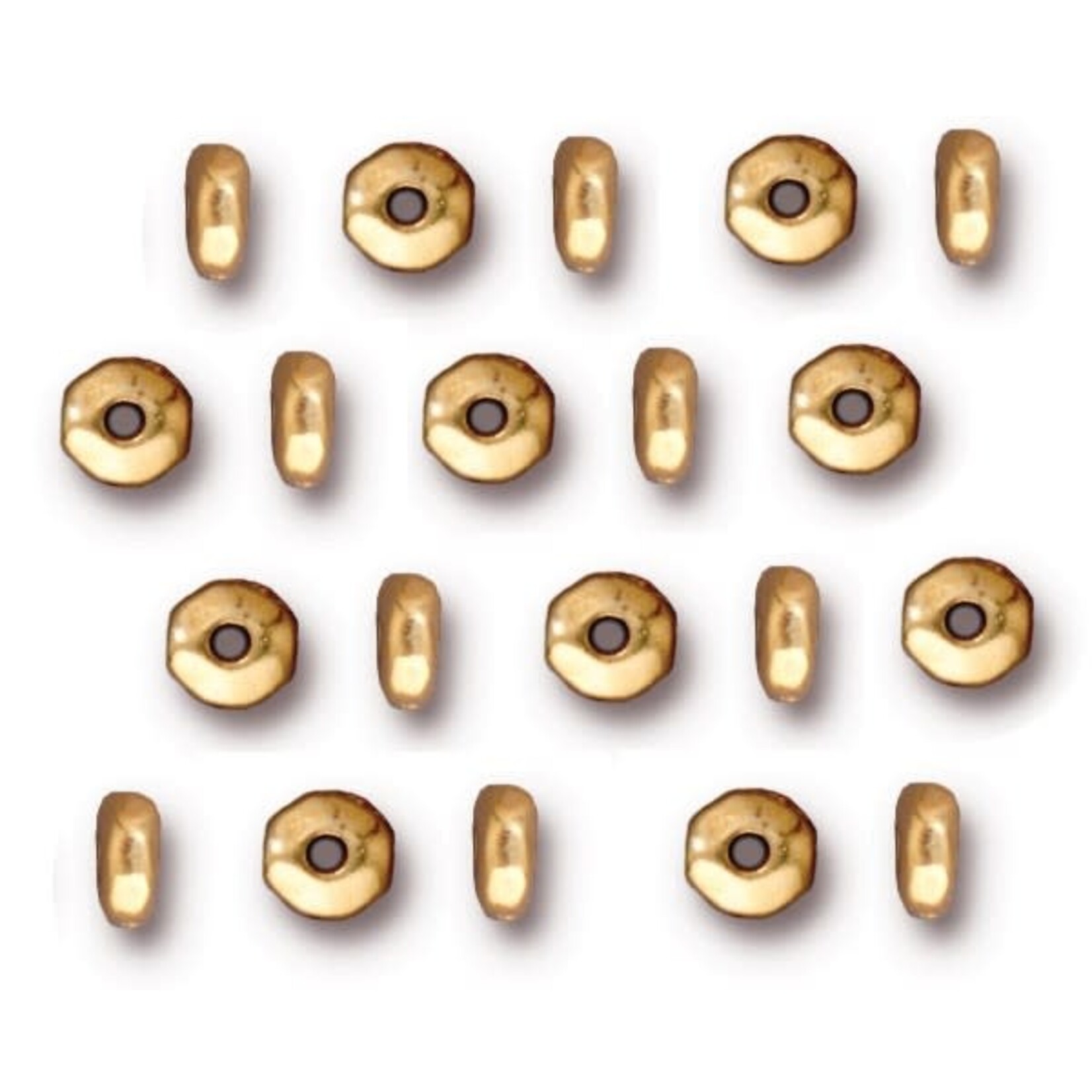 Nugget 5mm Spacer Bead Gold Plated - 20 pieces