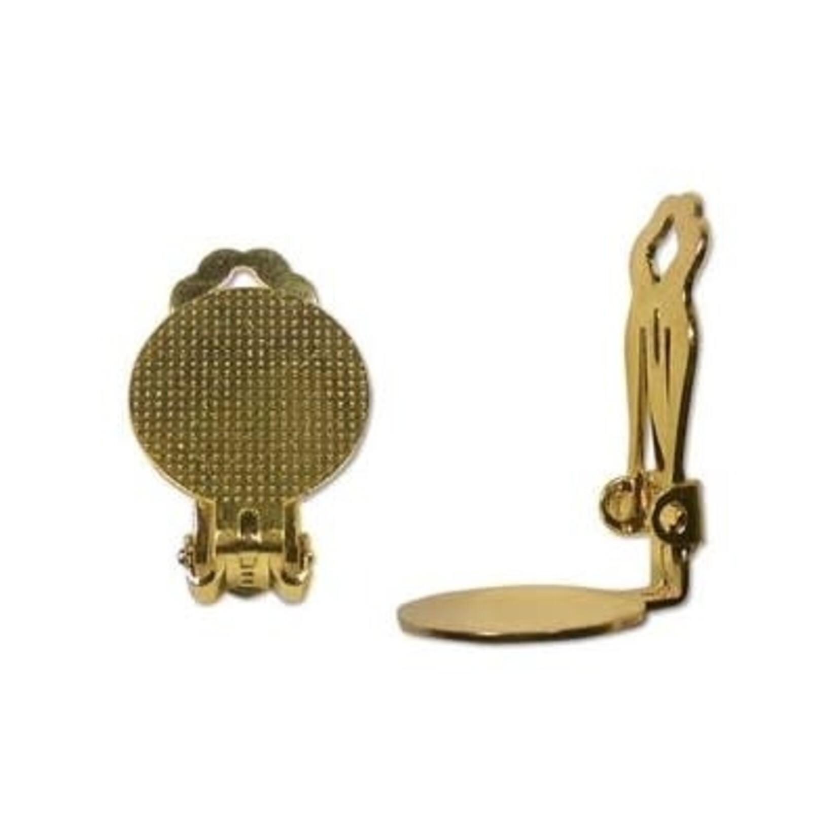 Clip On 15mm Disc Earring Gold Plated - Single