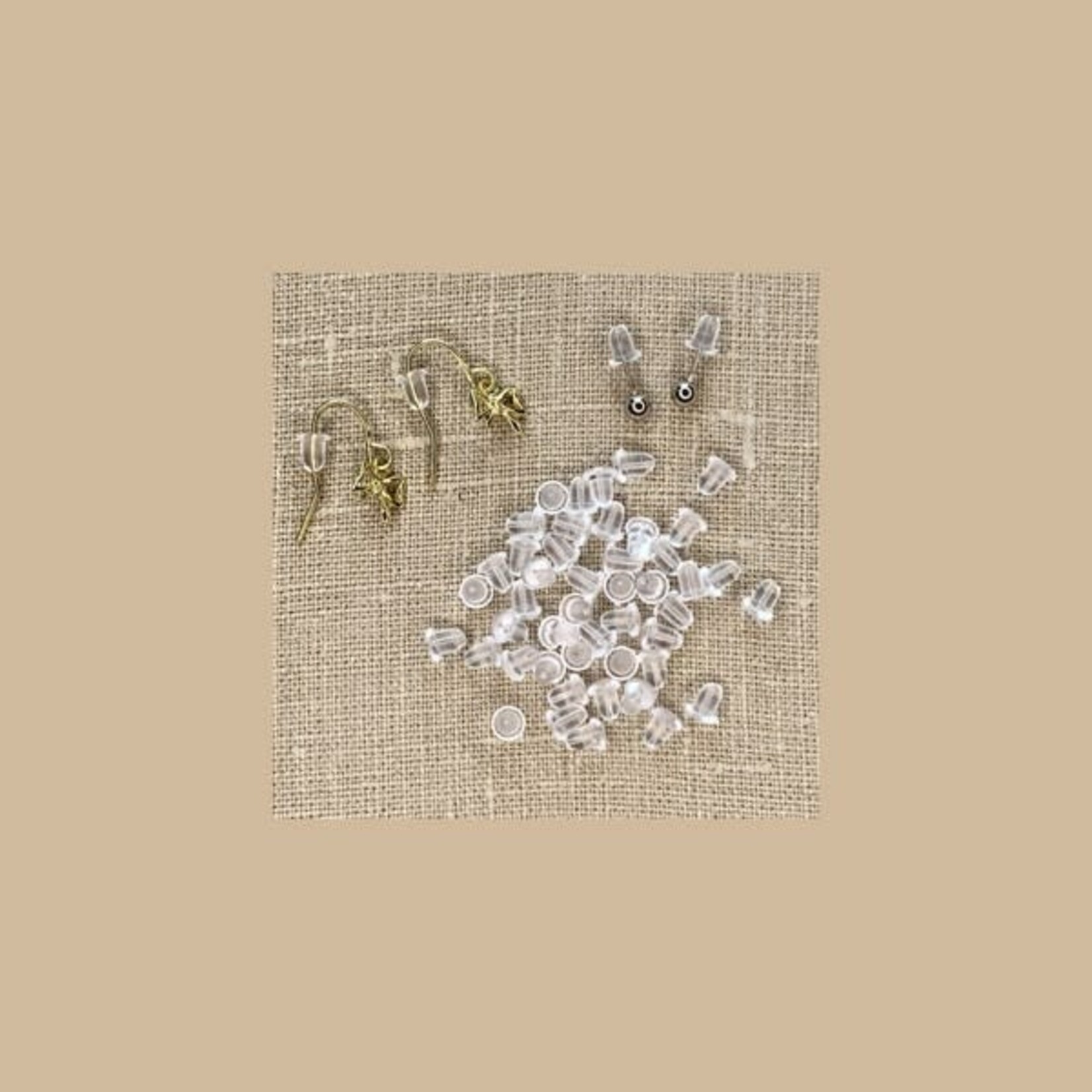 Rubber Stopper Earring Back Soft - 50 Pieces