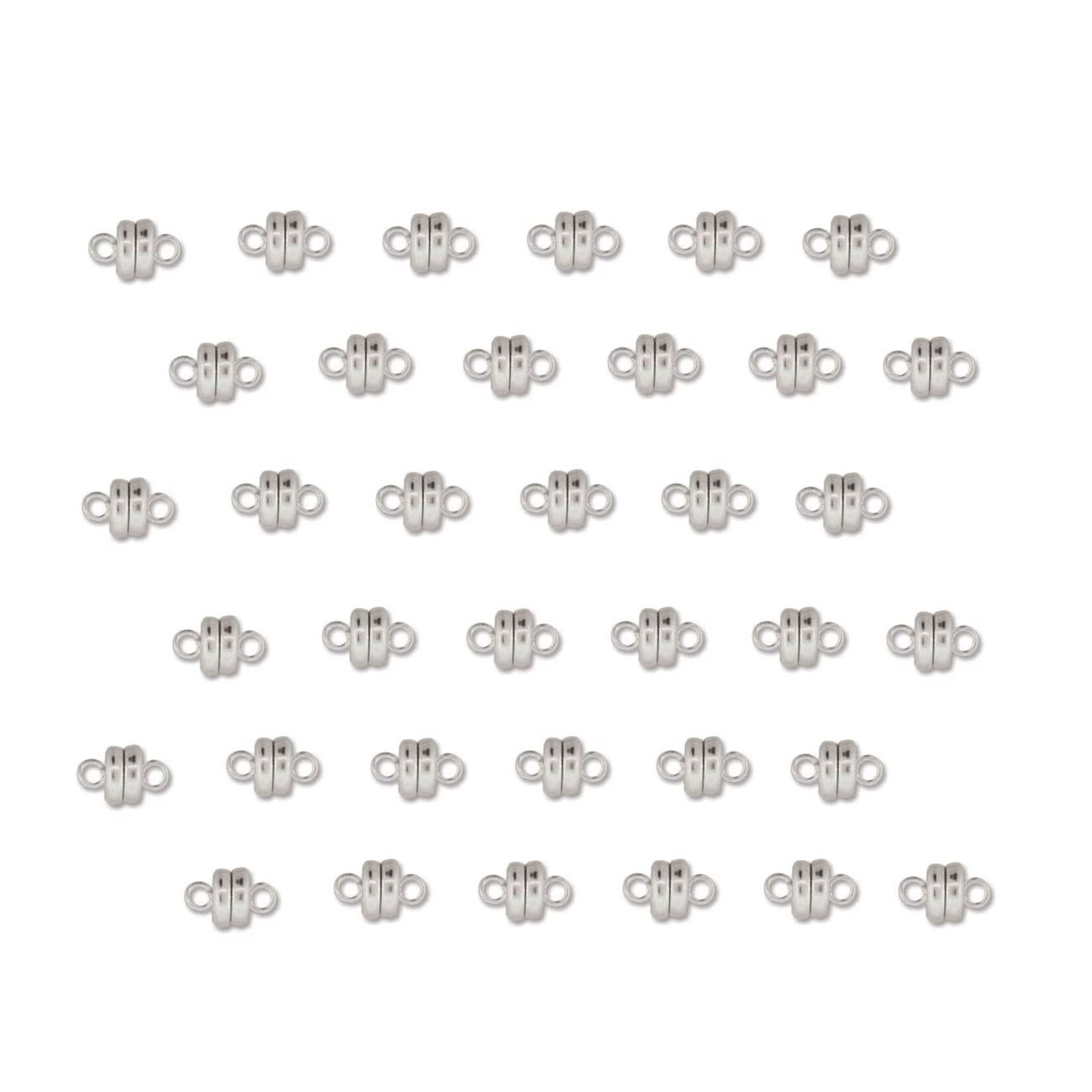 Magnetic Clasp 6mm Silver Plated - 36 Pieces