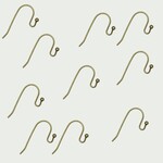 French Earwire Nickel-Free Antique Brass Plated - 10 pieces