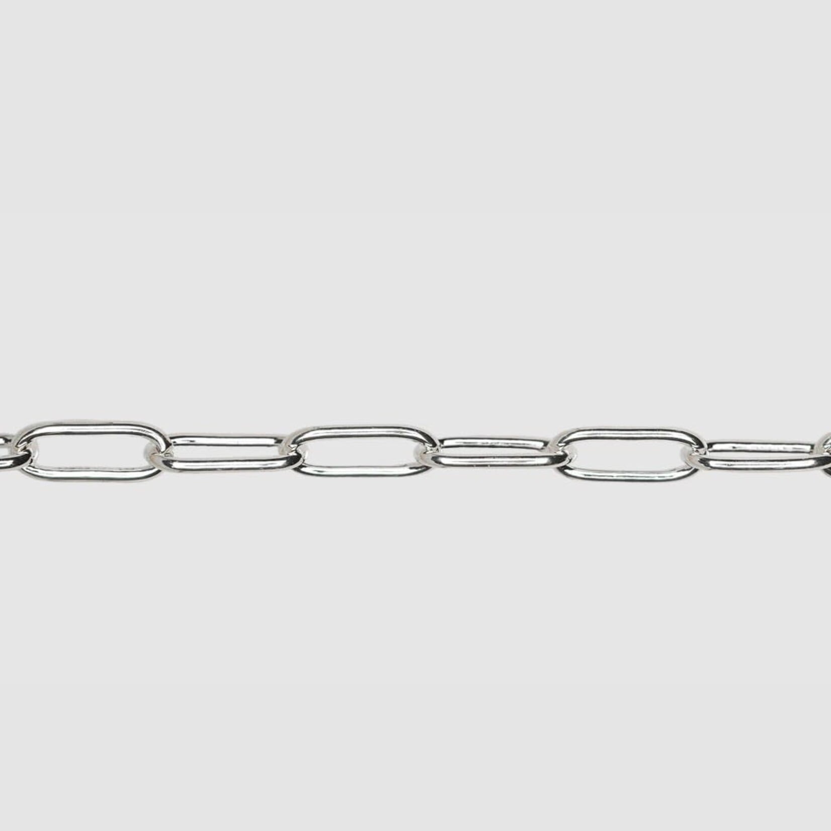 Silver Plated 11x4.25mm Paperclip Cable Chain - 1 Inch