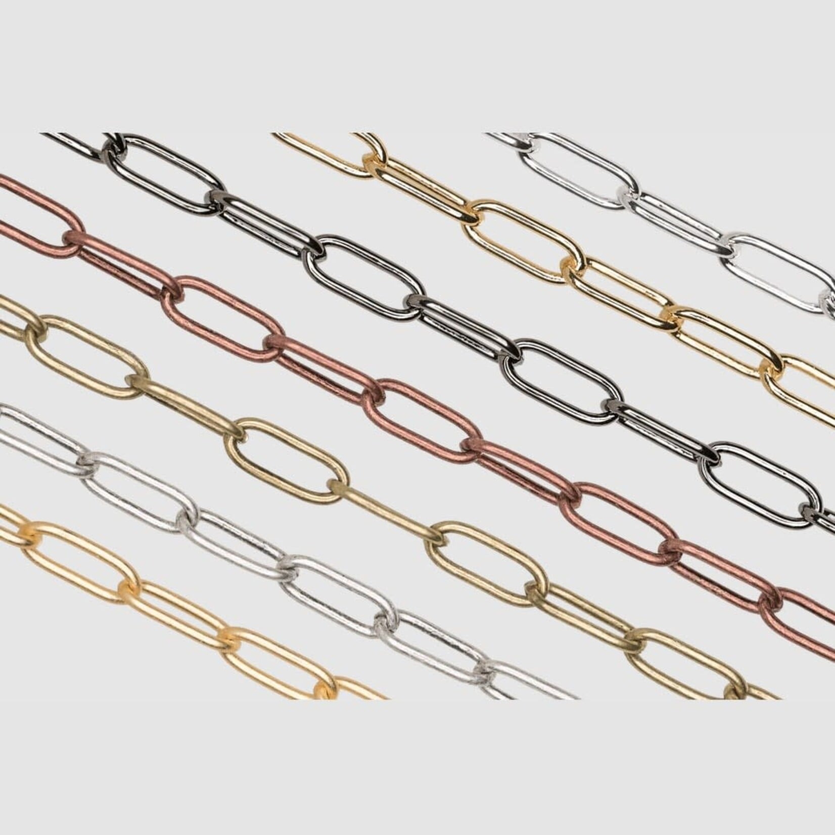 Silver Plated 11x4.25mm Paperclip Cable Chain - 1 Inch