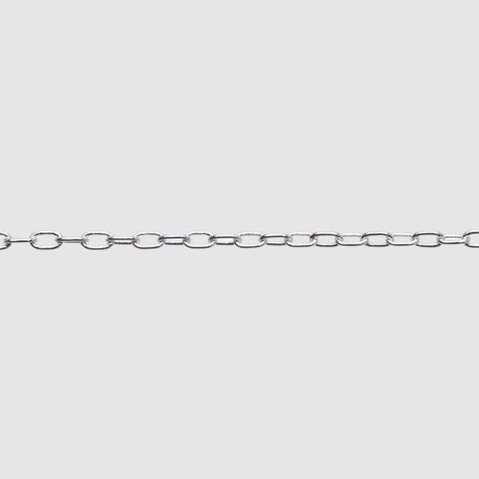 Elegant Elongated Cable Chain 1mm - Silver Plated