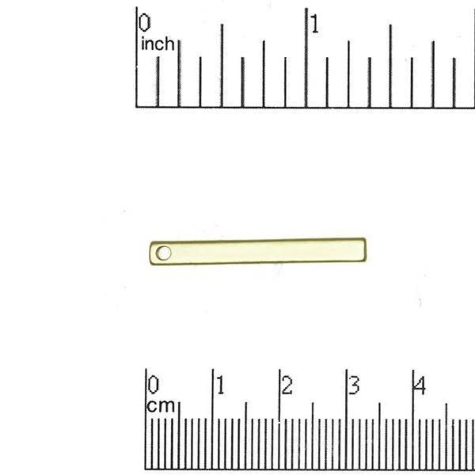 Bar Pendant 32x4mm Nickel-Free Satin Gold Plated