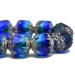 Cathedral 8mm Sapphire and Sky Blue with Silver Finish