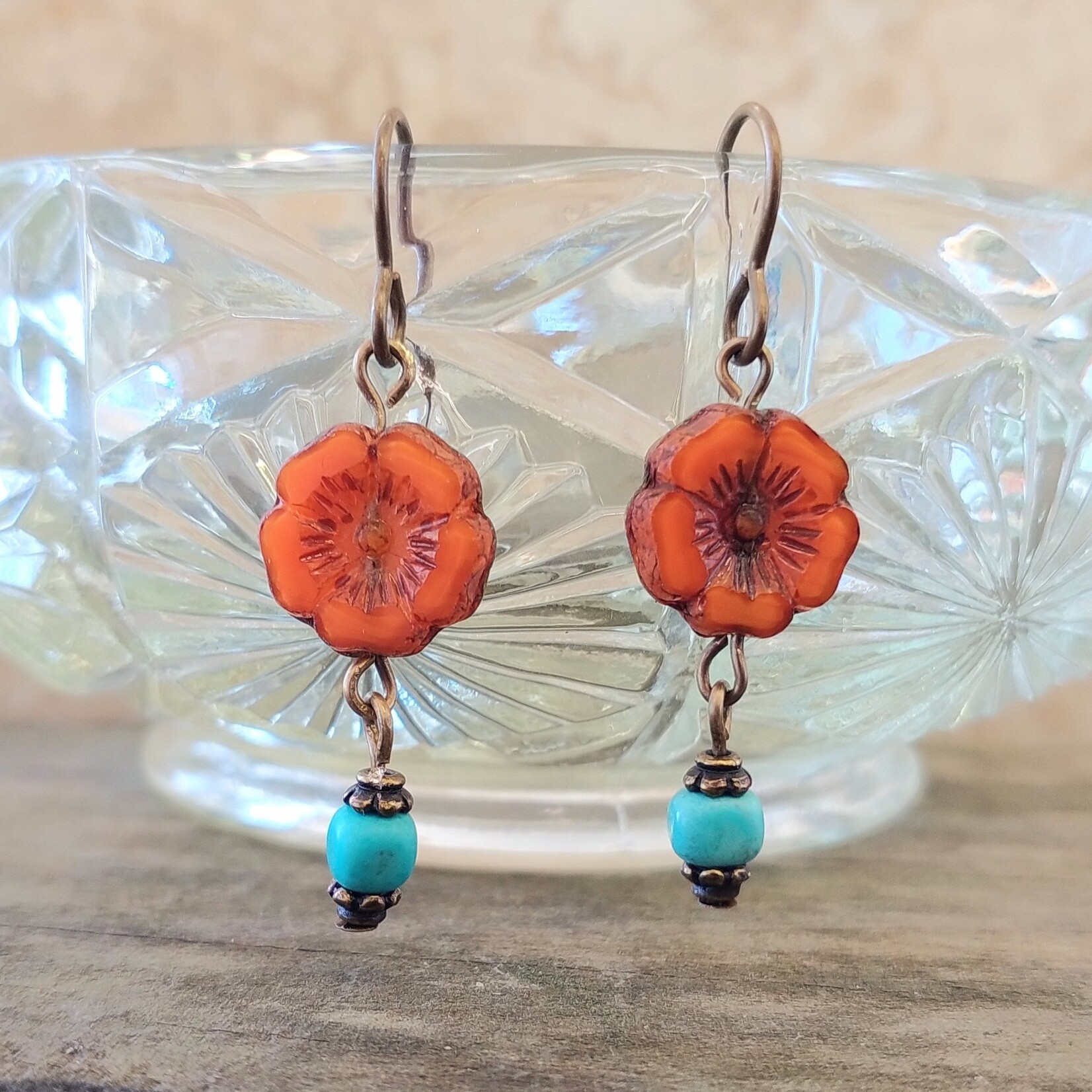 Czech Flower Earrings - Ready to Wear