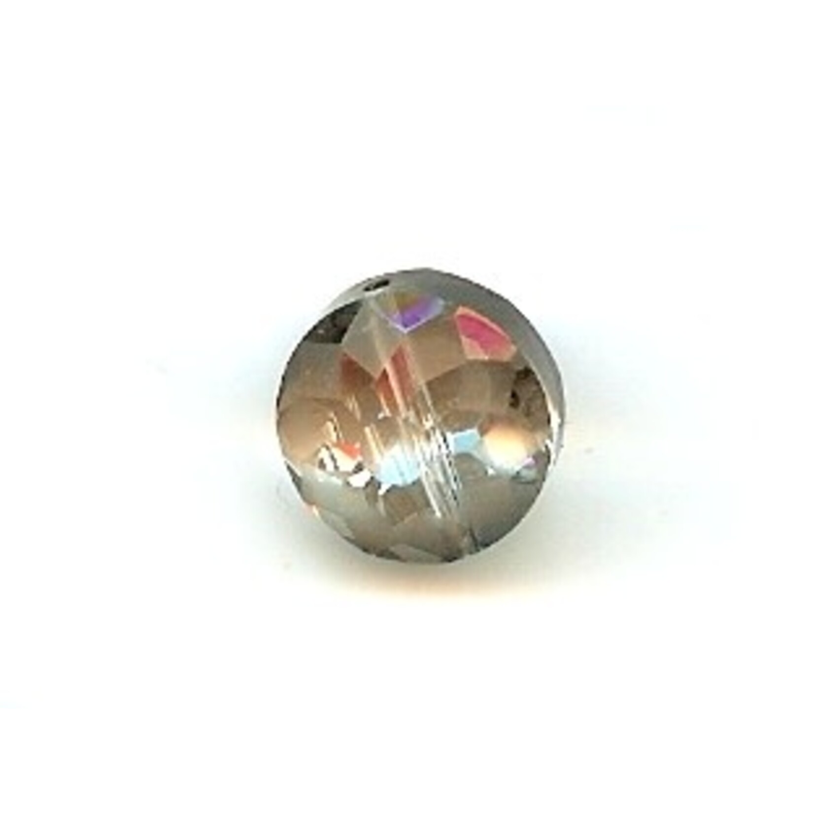 Faceted Glass Coin Black Diamond Bead