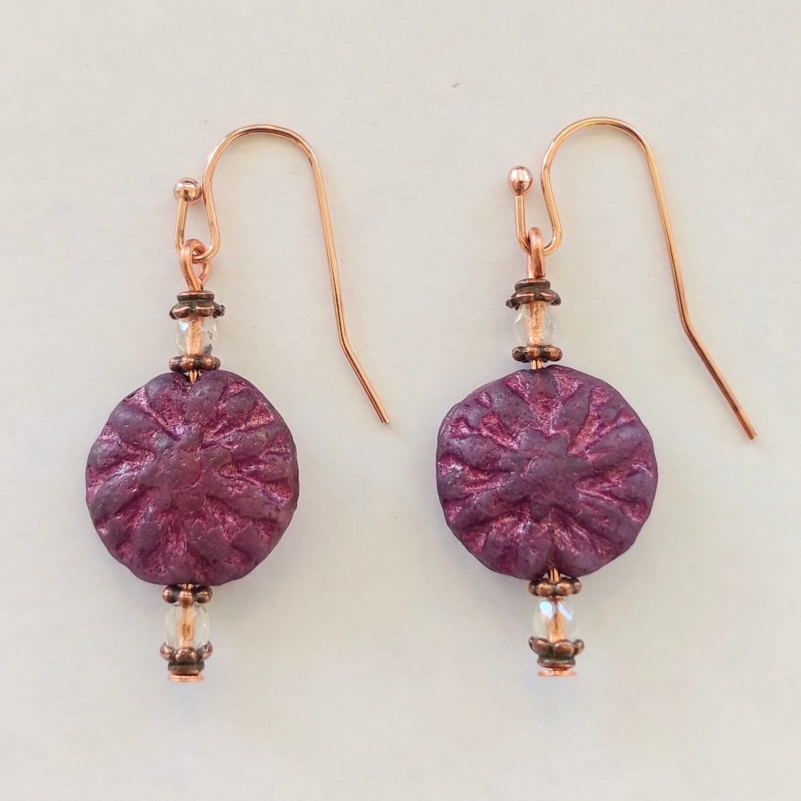 Dazzling Dahlia Purple Copper Earrings