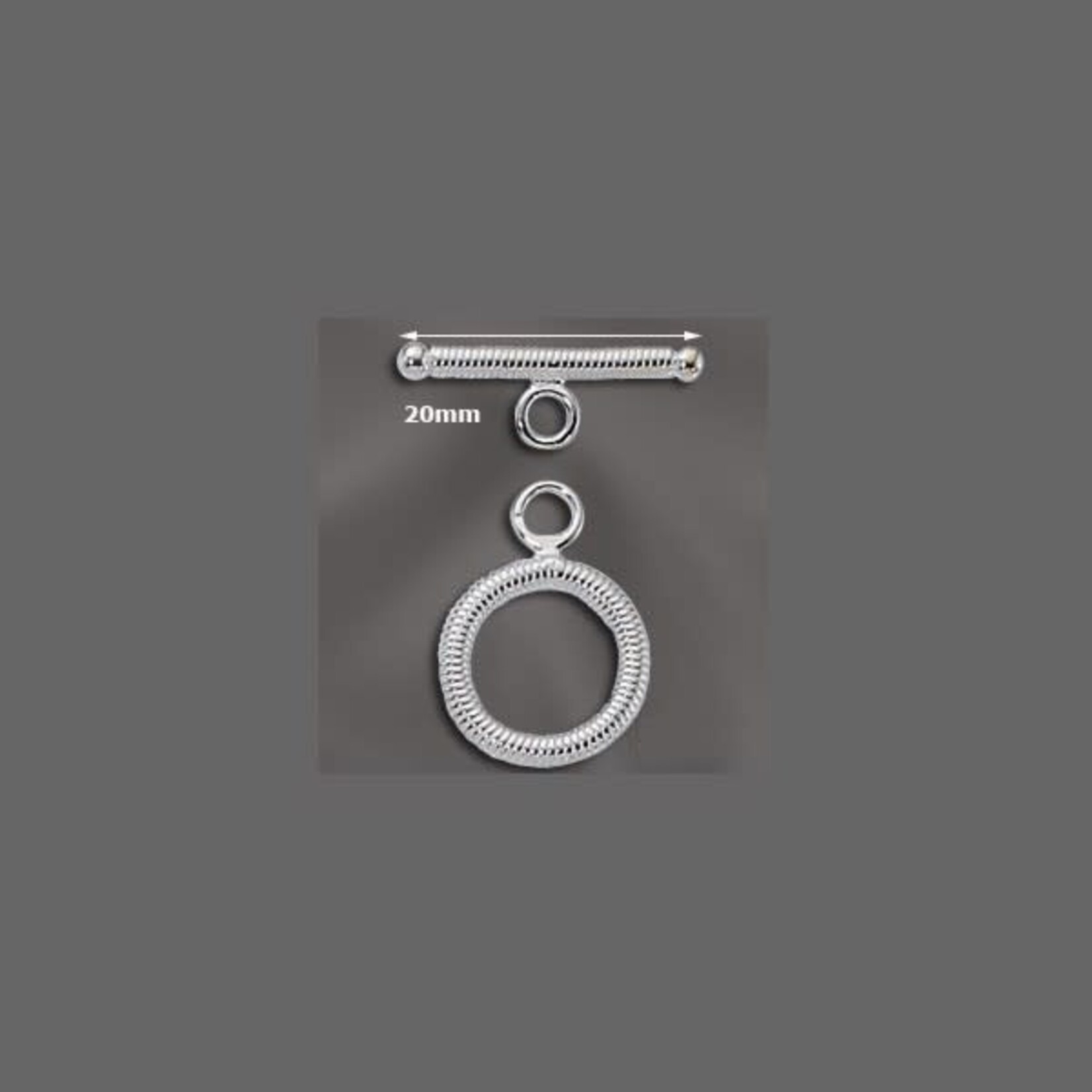 Sterling Silver Twisted Toggle 14mm Set