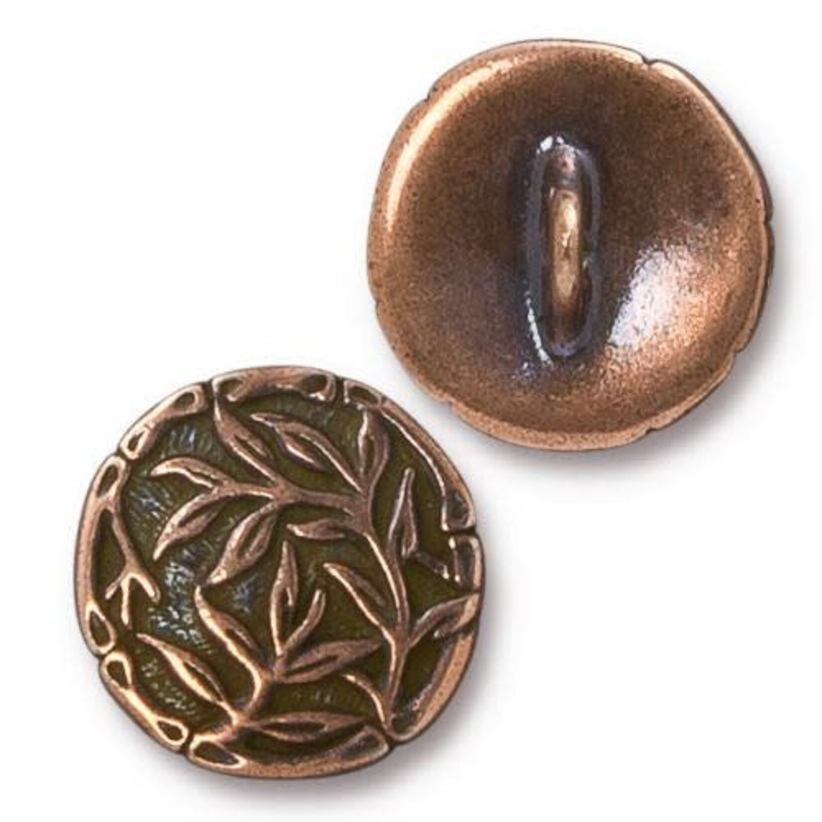 TierraCast Bamboo Button - Antique Copper Plated