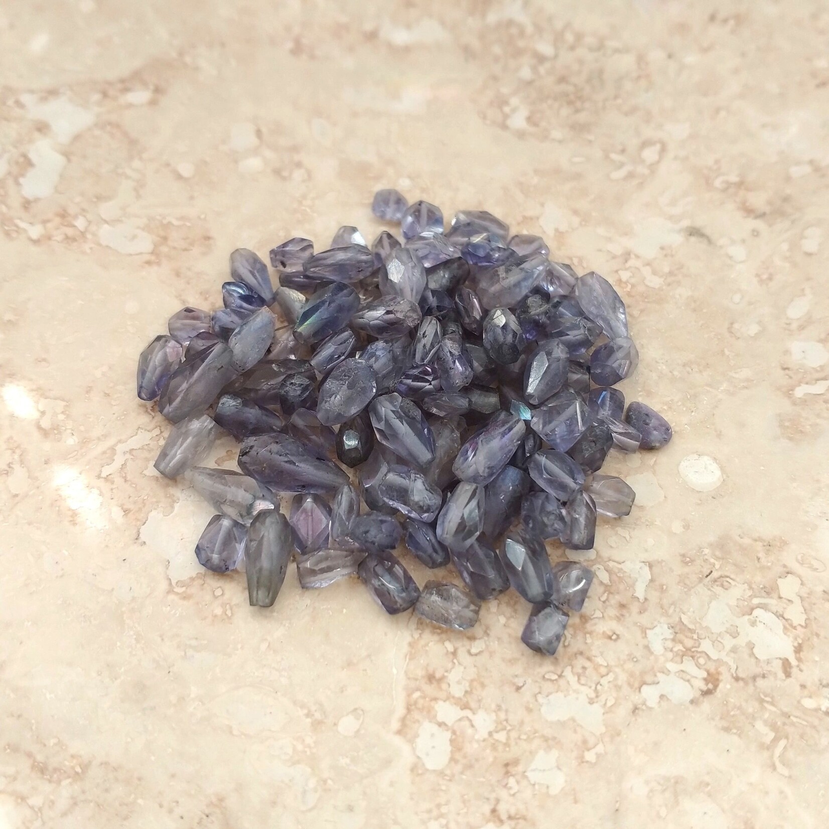 Iolite Faceted Small Teardrop Bead