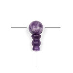 Matte Amethyst 10mm Guru Bead with 7x10mm Tower