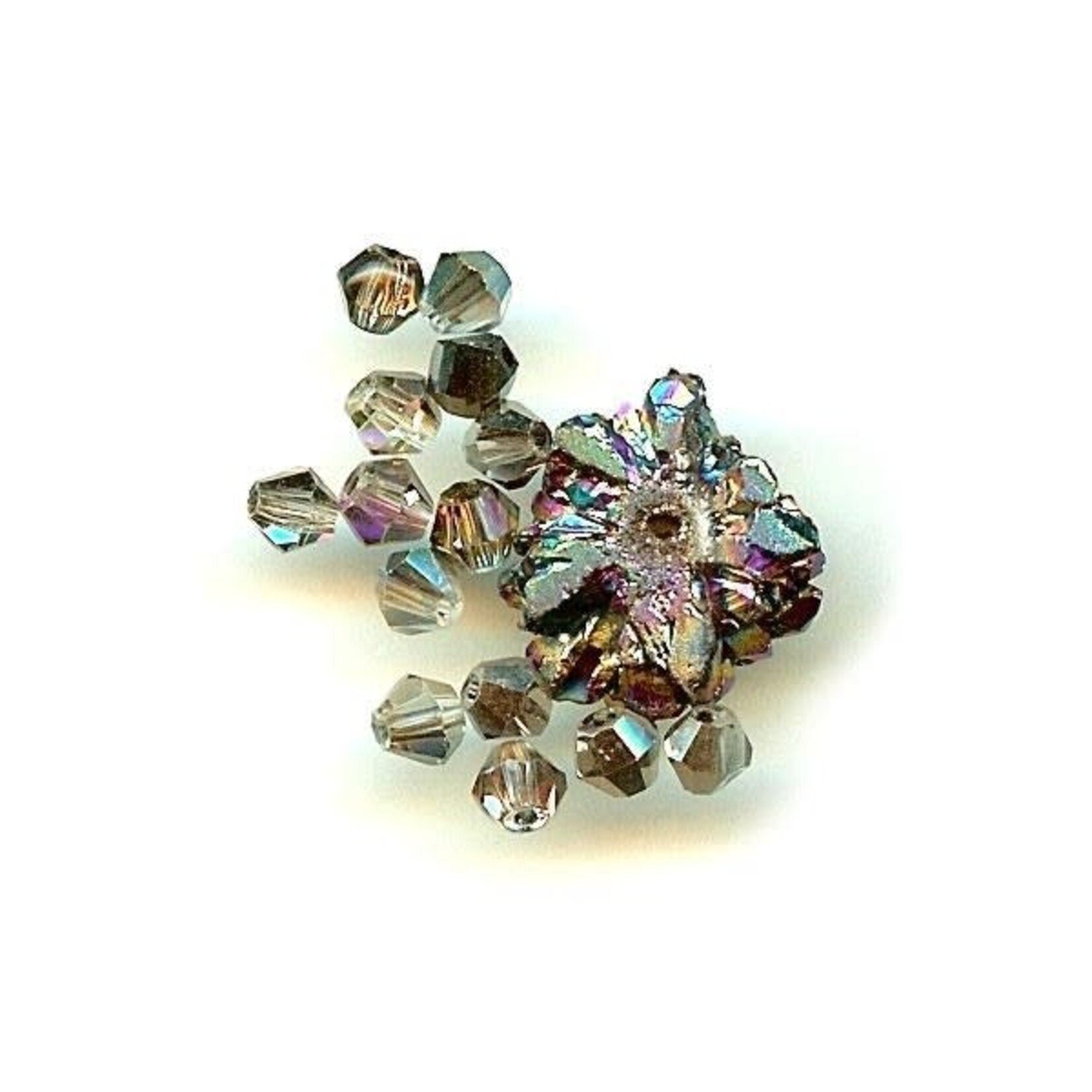 Crystal 4mm Bicone Mirror AB Bead - Bag of 36