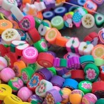Polymer Clay Fruit Bead Strand of 17