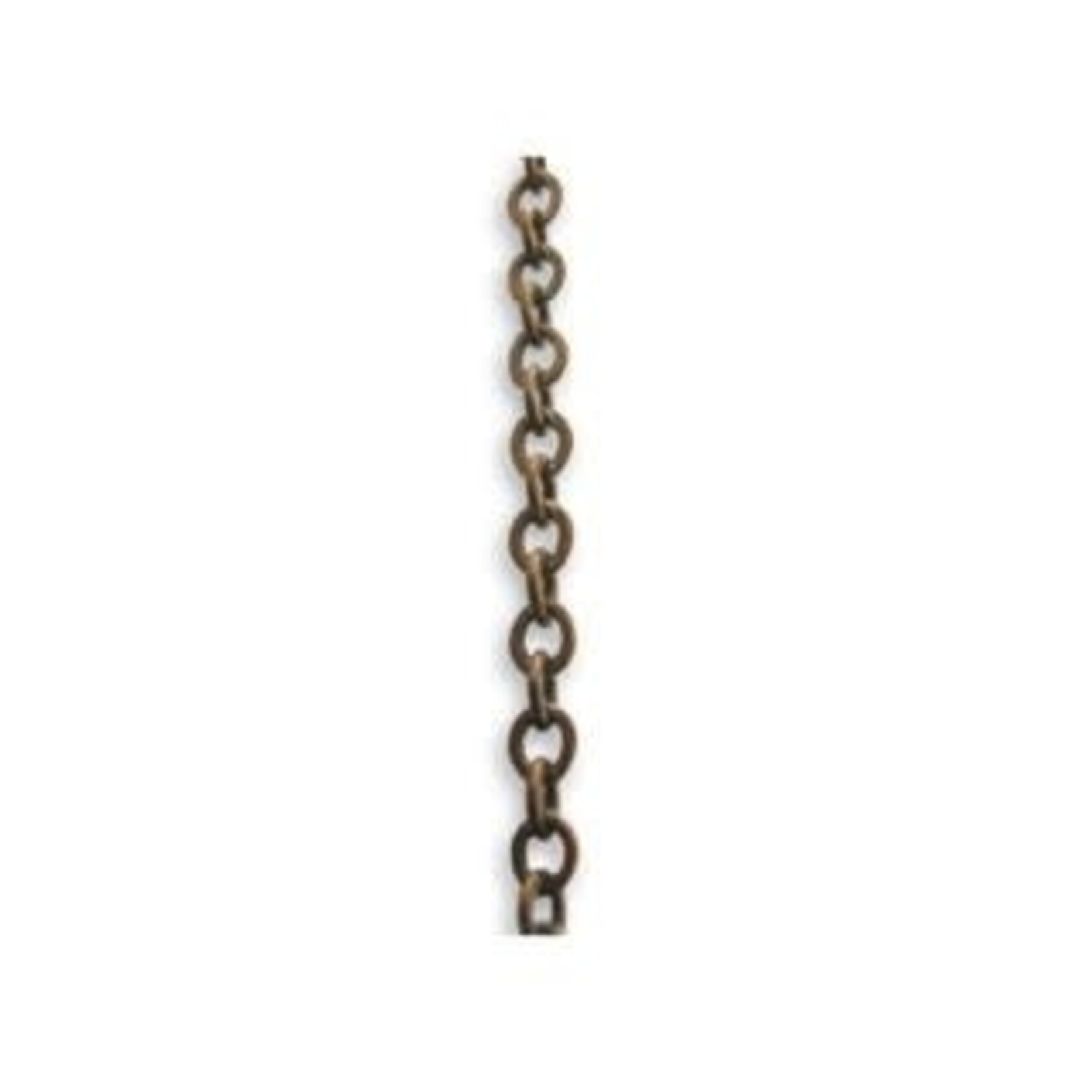 Vintaj Vintaj Brass 3.5x4.2mm Cable Chain with Flattened Loops CH40