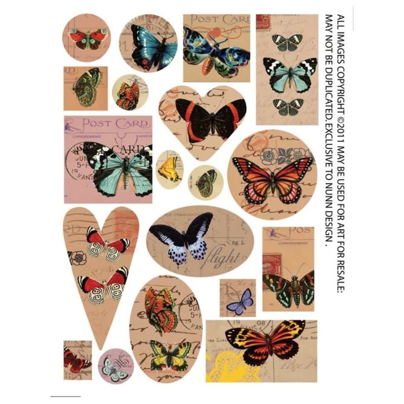 Nunn Design Nunn Design Paper Collage Sheet    Butterflies